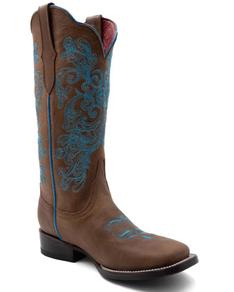Ferrini Women's Ella Cross Western Boots - Broad Square Toe