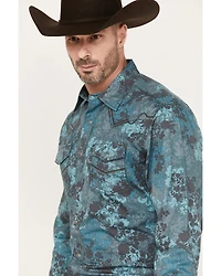 Wrangler Rock 47 Men's Floral Print Long Sleeve Snap Western Shirt