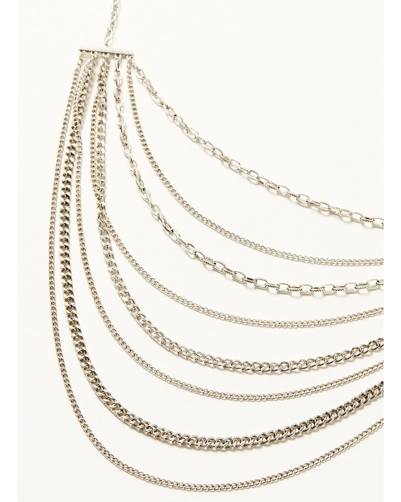 Shyanne Women's Juniper Sky Multi Strand Silver Necklace