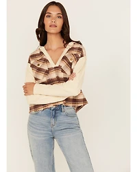 Cleo + Wolf Women's Damian Hooded Flannel Pullover