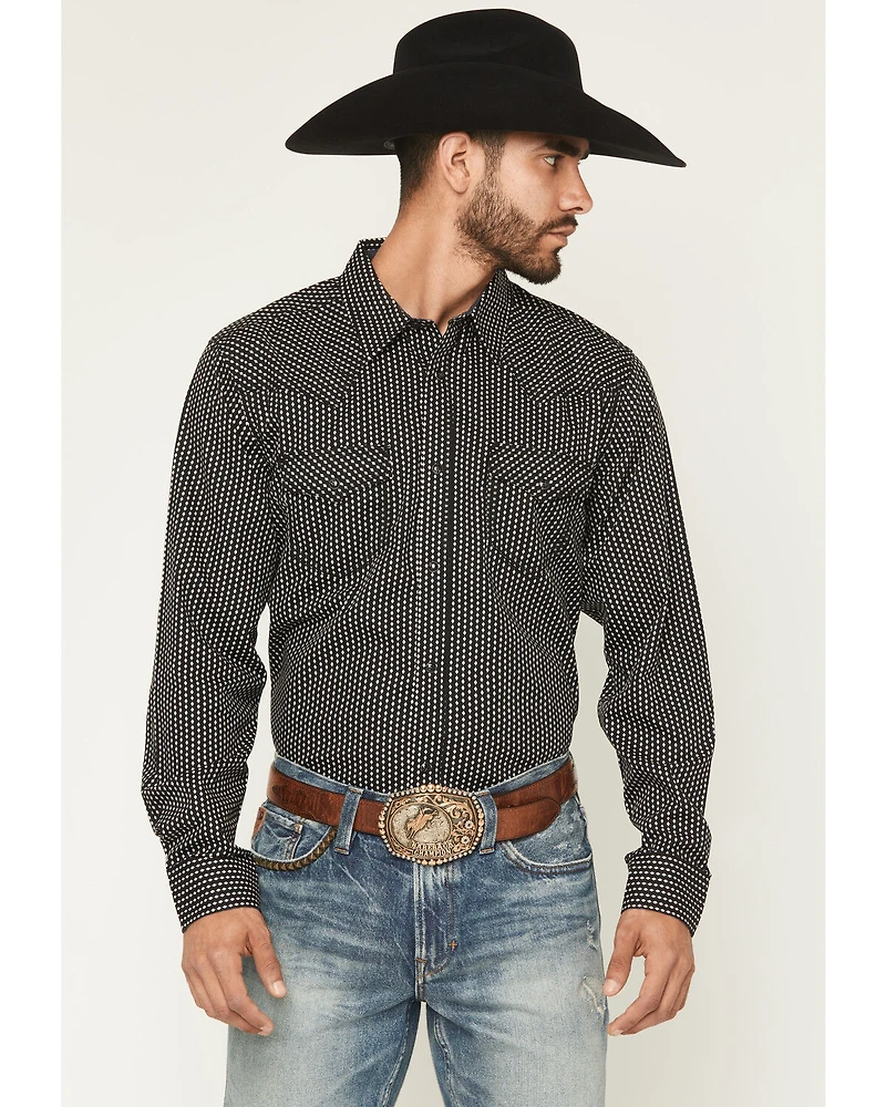 Moonshine Spirit Men's Side Stage Geo Print Long Sleeve Snap Western Shirt