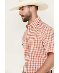 Wrangler Men's Plaid Print Short Sleeve Pearl Snap Western Shirt
