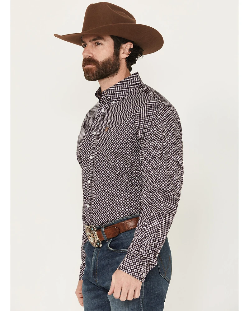 Cinch Men's Floral Print Long Sleeve Button-Down Stretch Western Shirt