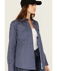 Ariat Women's FR Beverly Geo Print Long Sleeve Snap Work Shirt