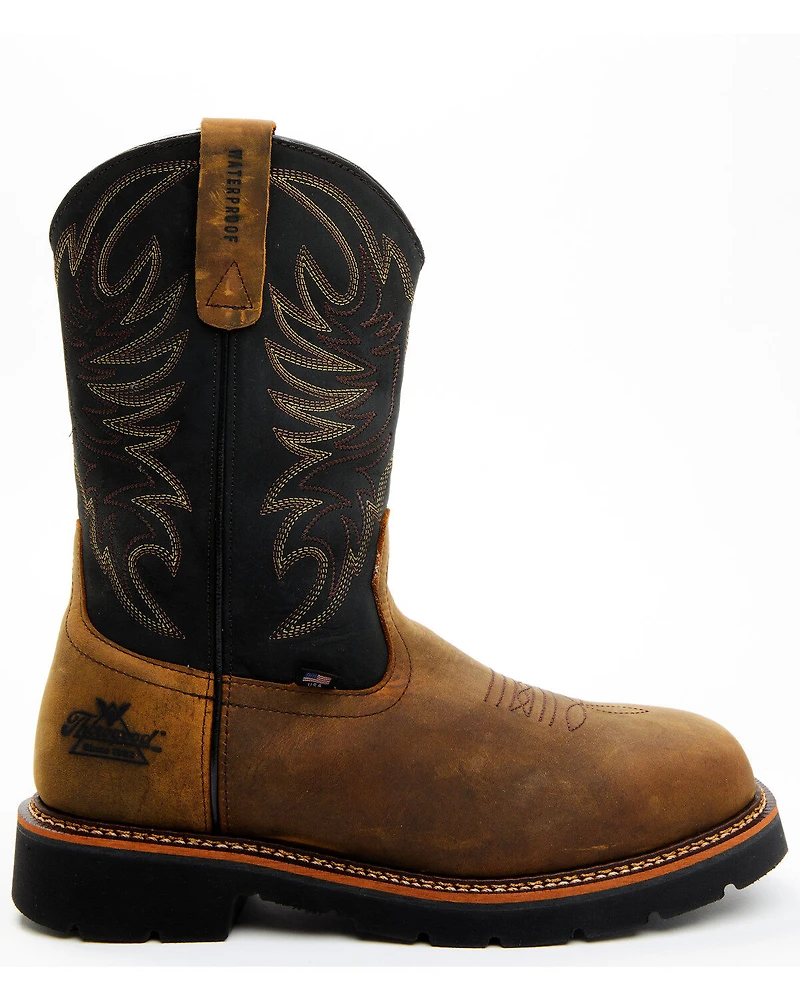 Thorogood Men's 11" Waterproof Square Toe Wellington Work Boots - Steel