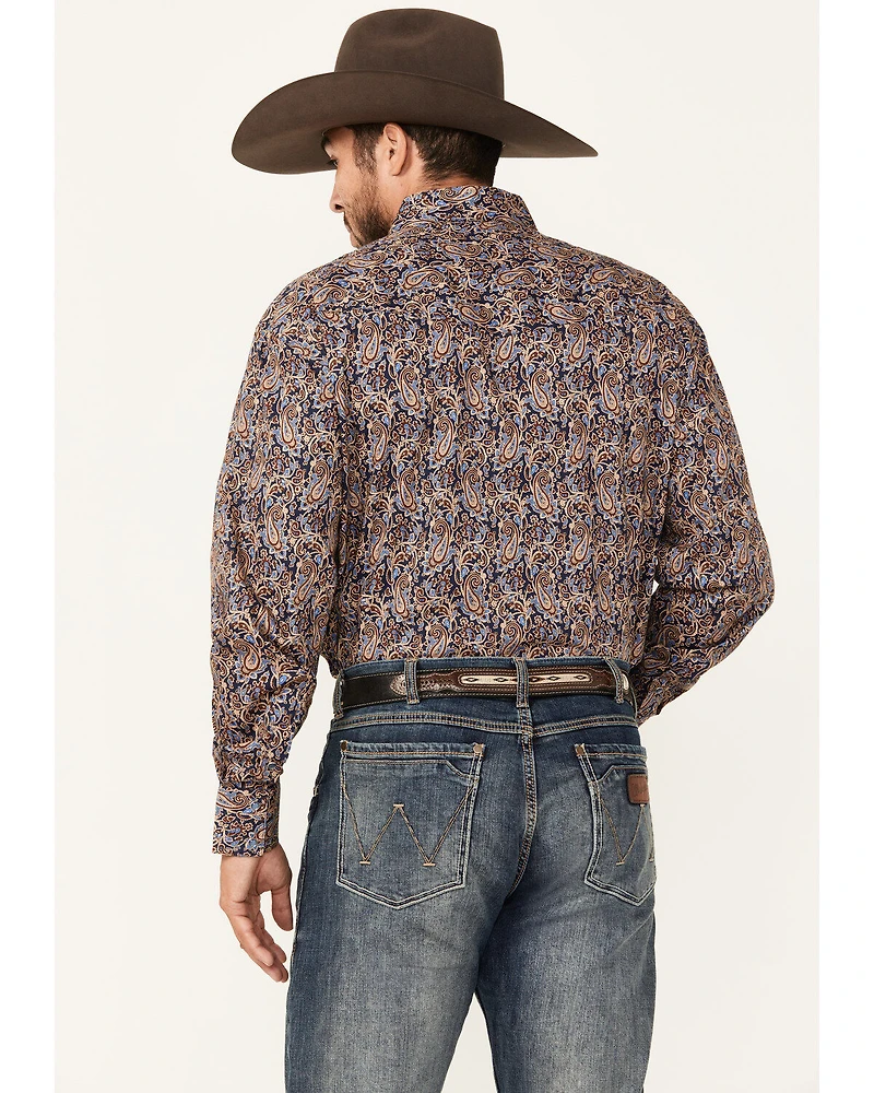 Roper Men's Amarillo Paisley Print Long Sleeve Snap Western Shirt