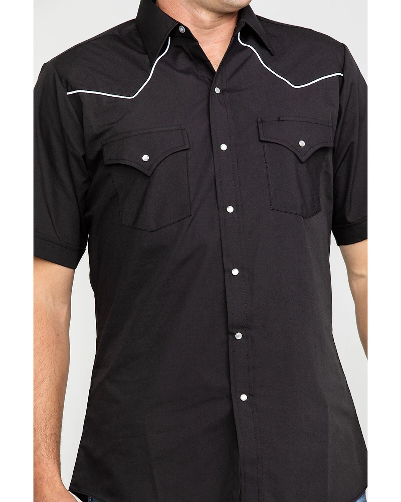 Ely Short Sleeve Black Western Shirt