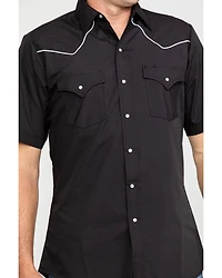 Ely Short Sleeve Black Western Shirt