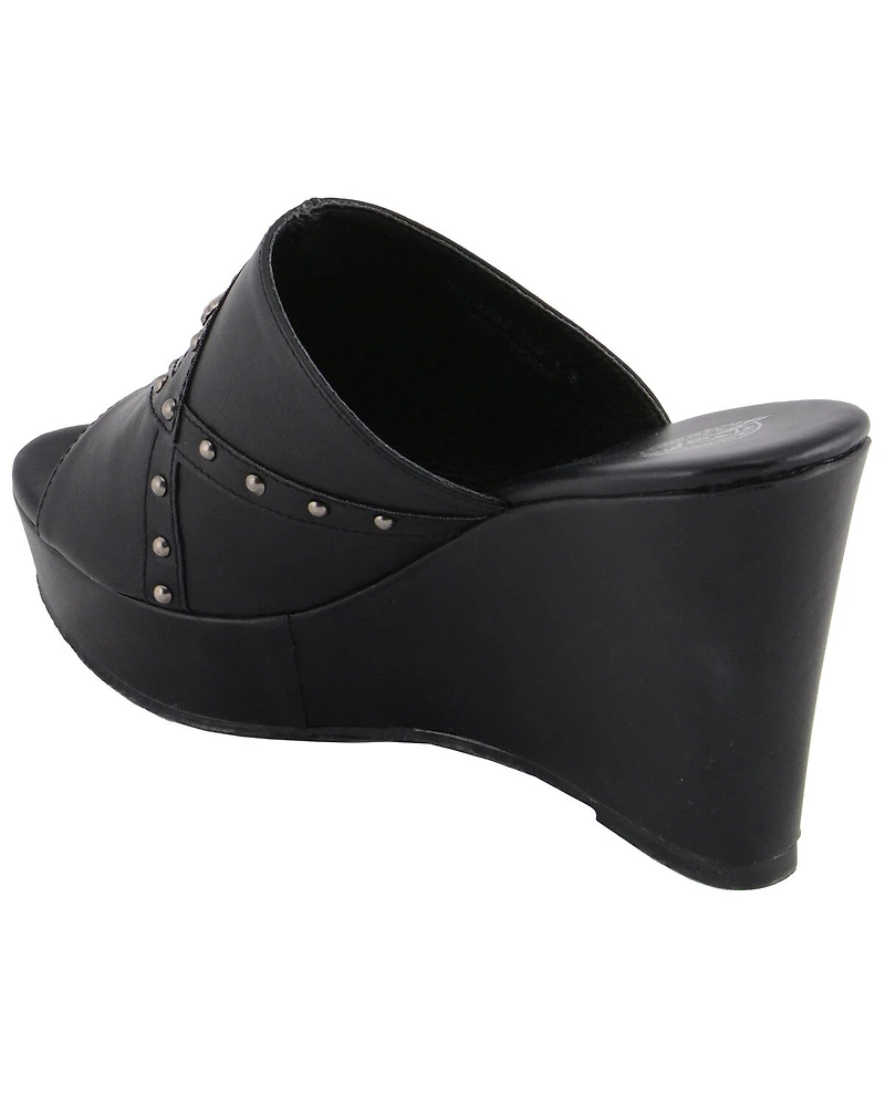Milwaukee Leather Women's Crossover Open Toe Wedge Sandals