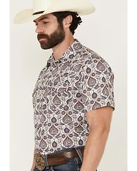 Gibson Trading Co Men's Grand Finale Floral Paisley Print Short Sleeve Snap Western Shirt
