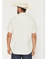 Moonshine Spirit Men's Happy Hour Striped Short Sleeve Snap Western Shirt