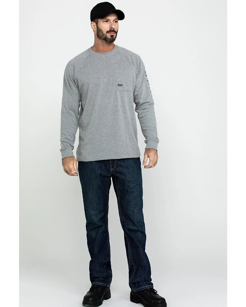 Ariat Men's Gray Rebar Cotton Strong Graphic Long Sleeve Work Shirt - Big & Tall