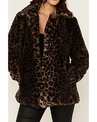 Shyanne Women's Leopard Print Faux Fur Jacket