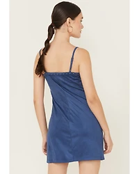 Idyllwind Women's Faux Suede Studded Fringe Sleeveless Mini Dress