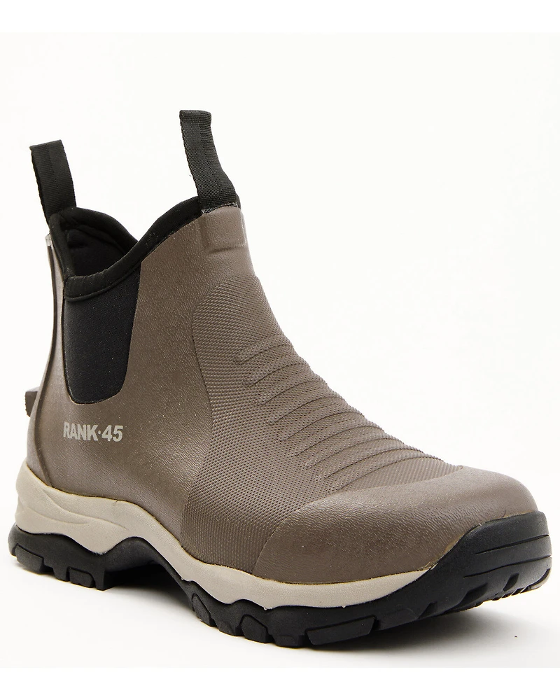 RANK 45® Men's 6.5" Rubber Ankle Boots - Round Toe