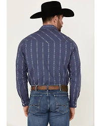 Wrangler Retro Men's Premium Linear Print Long Sleeve Snap Western Shirt