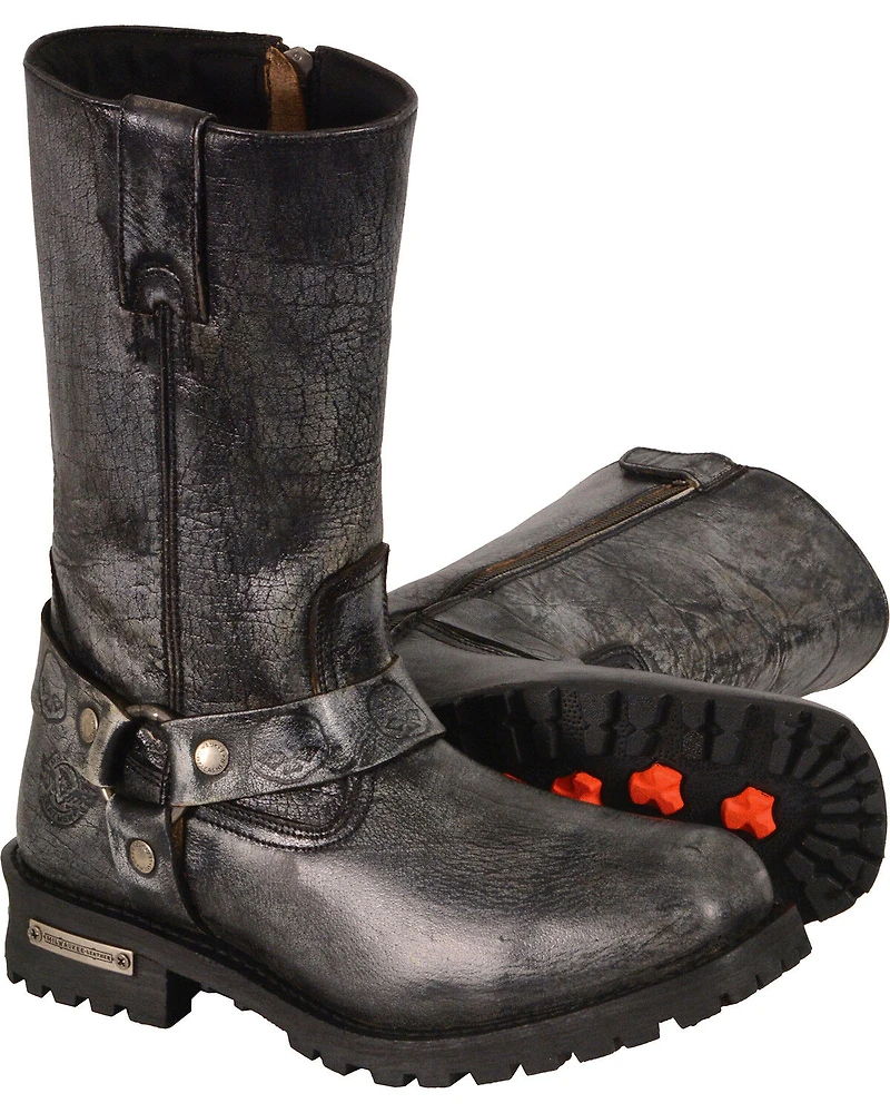 Milwaukee Leather Men's 11" Classic Harness Boots - Square Toe