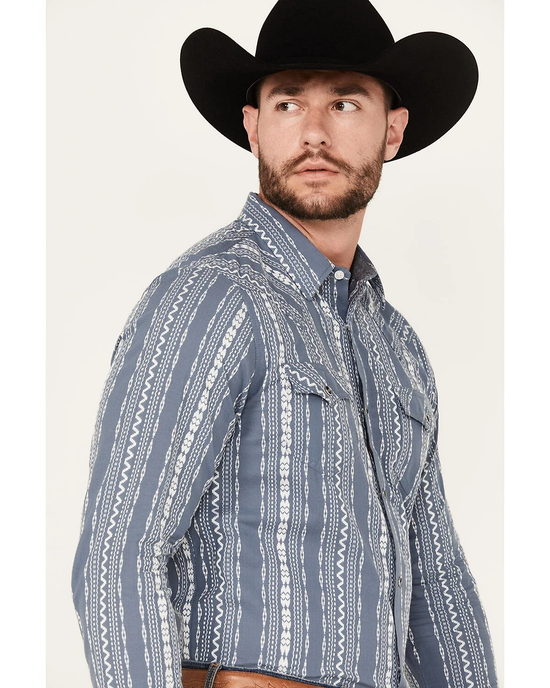 Cody James Men's War Hunt Southwestern Striped Print Long Sleeve Snap Western Shirt - Big