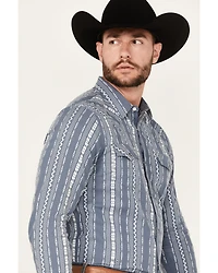 Cody James Men's War Hunt Southwestern Striped Print Long Sleeve Snap Western Shirt - Big