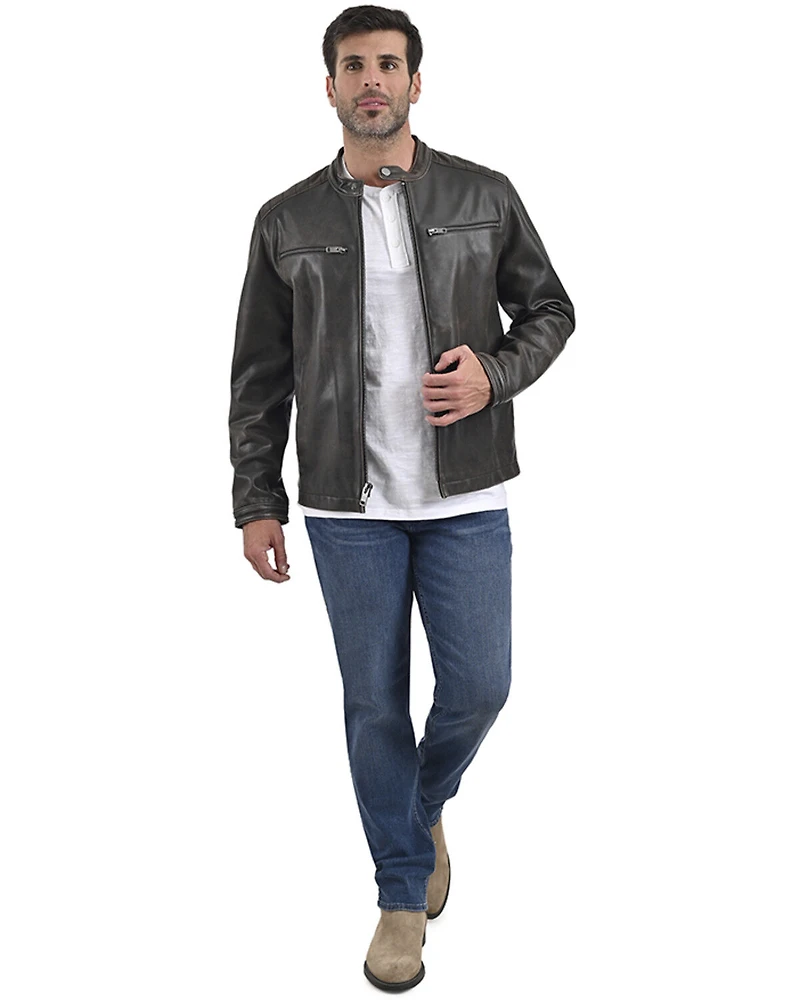 Frye Men's Fryce Racer Leather Jacket