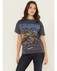 Cleo + Wolf Women's Elliot Record Short Sleeve Boyfriend Graphic Tee