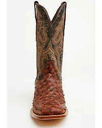Tanner Marl Men's Exotic Ostrich Print Western Boots - Broad Square Toe