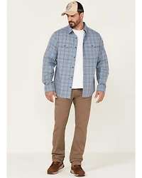 Brothers and Sons Men's Plaid Performance Long Sleeve Button-Down Western Shirt
