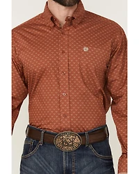 Cinch Men's Long Horn Print Sleeve Button-Down Western Shirt