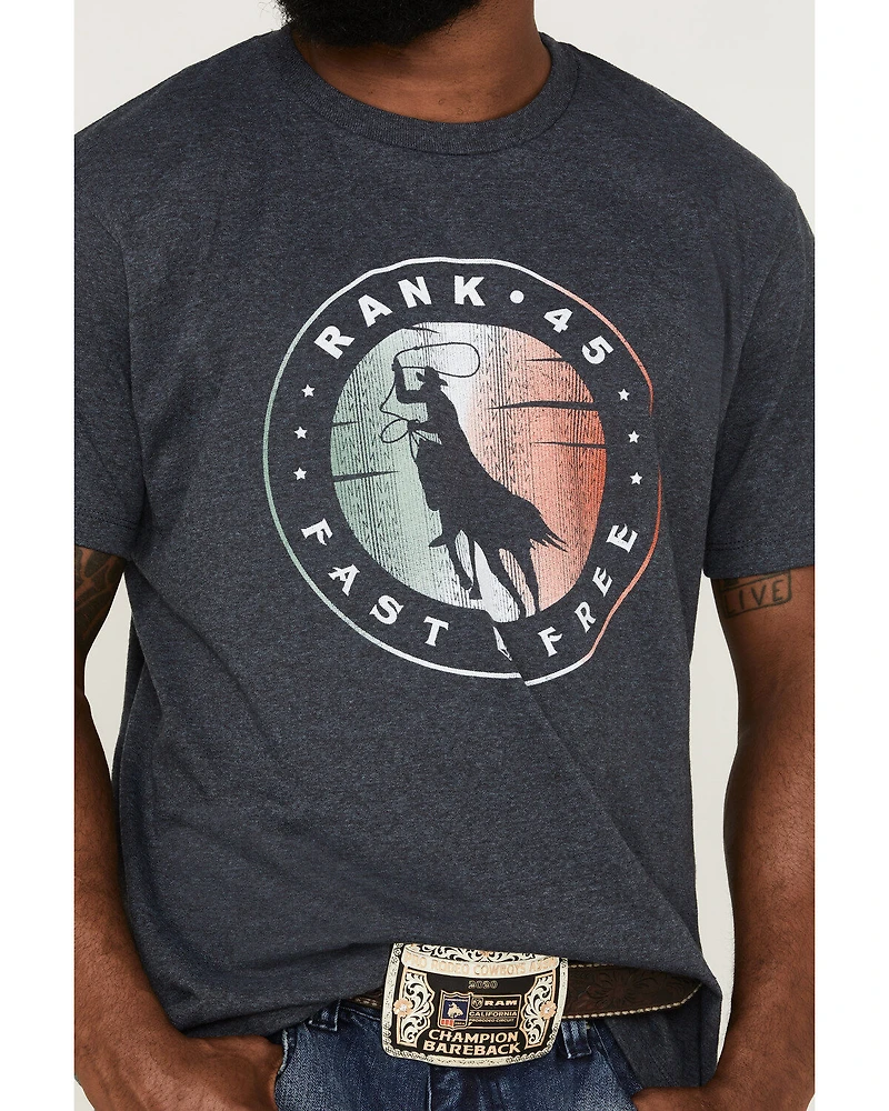 RANK 45® Men's Roper Circle Logo Short Sleeve Graphic T-Shirt