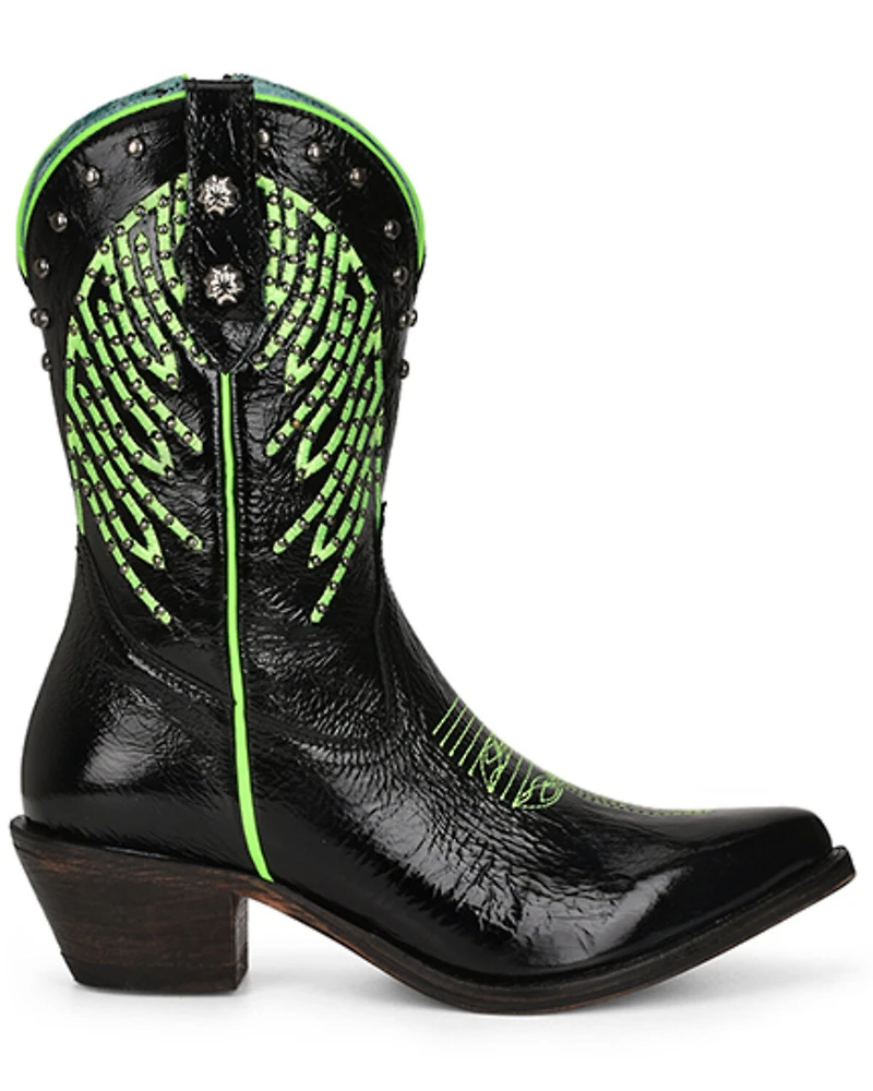 Corral Women's Fluorescent Embroidered and Studded Western Boots - Round Toe