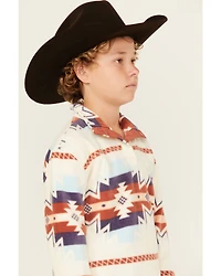 Roper Boys' Southwestern Print 1/4 Snap Fleece Pullover
