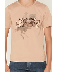 Sable Sky Boys' All American Cowboy Short Sleeve Graphic T-Shirt