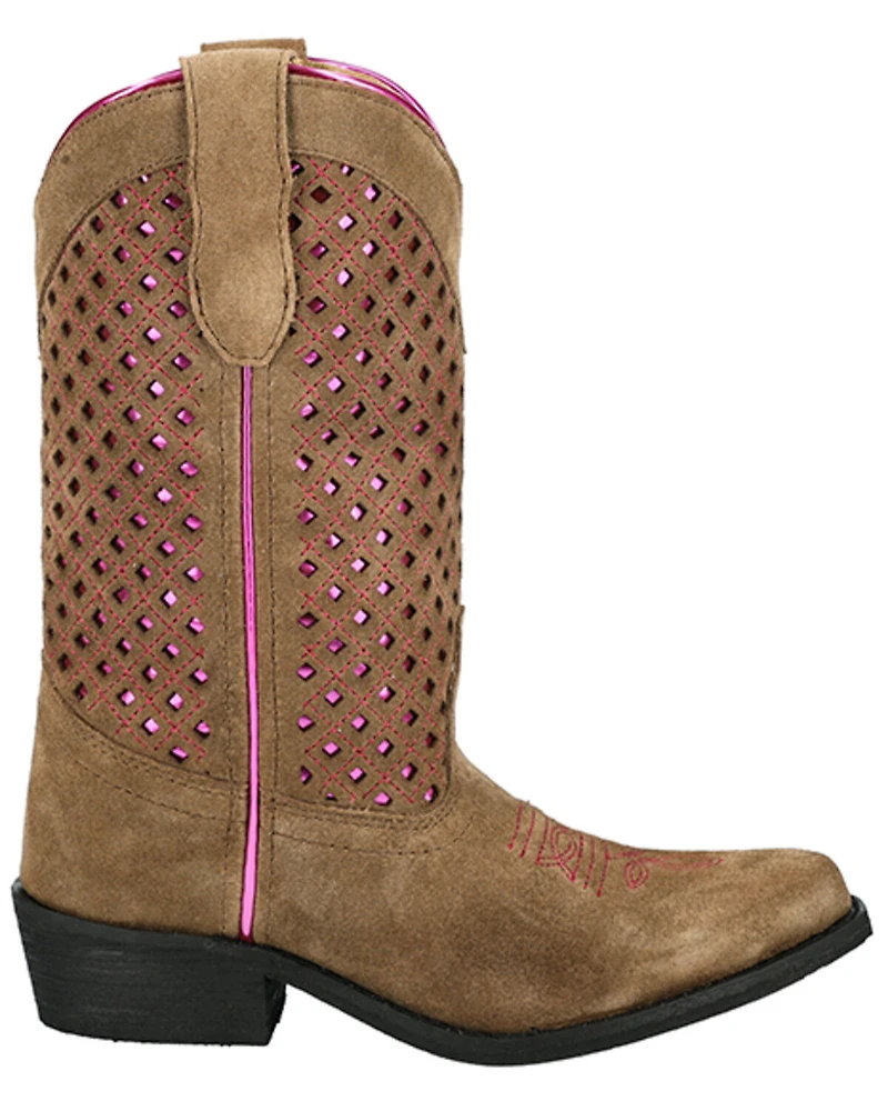 Smoky Mountain Little Girls' Magnolia Metallic Western Boots - Snip Toe