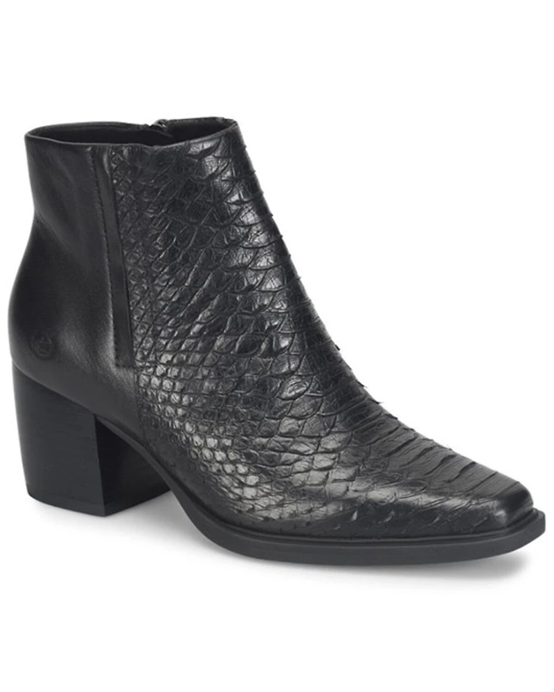 Born Women's Aiken Snakeskin Print Booties - Snip Toe
