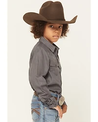 Gibson Trading Co Boys' Striped Long Sleeve Pearl Snap Western Shirt