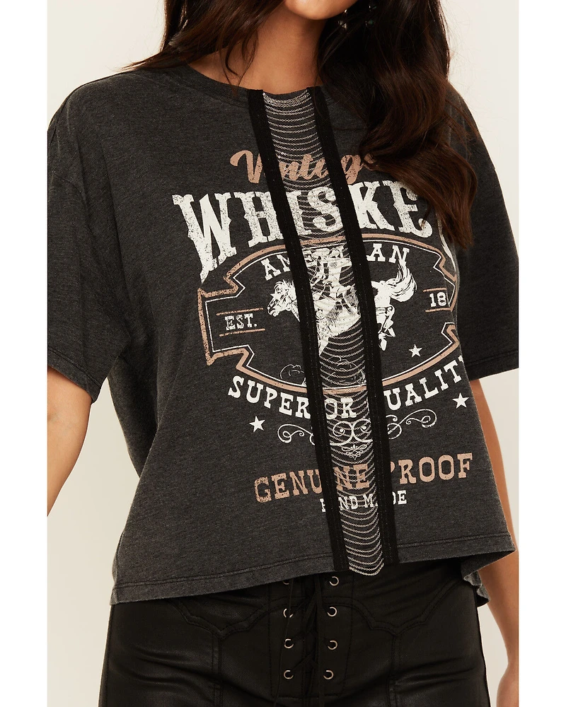 Shyanne Women's Chain Front Whiskey Short Sleeve Graphic Tee