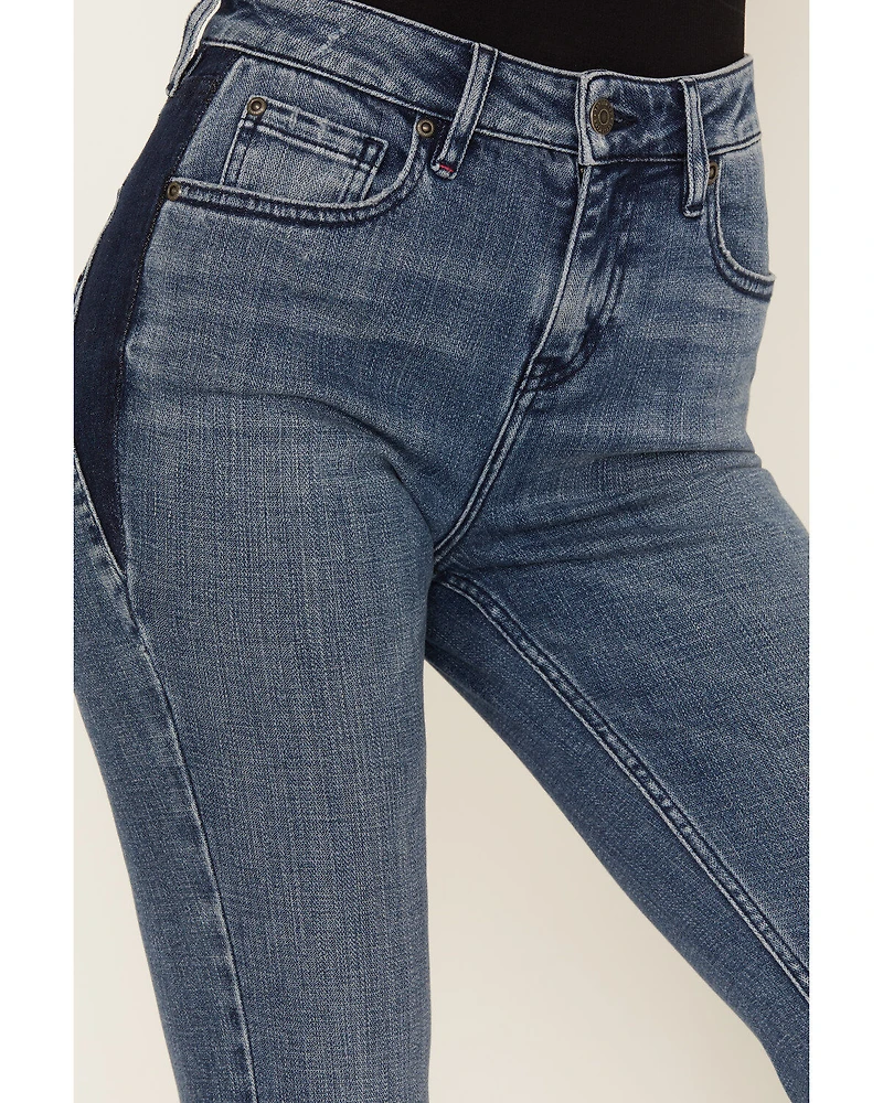 Idyllwind Women's Barella Dark Wash Contrast Panels High Risin' Stretch Bootcut Jeans