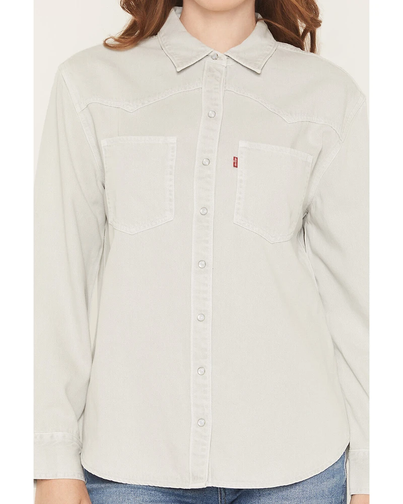 Levi's Women's Teodora Long Sleeve Pearl Snap Western Shirt