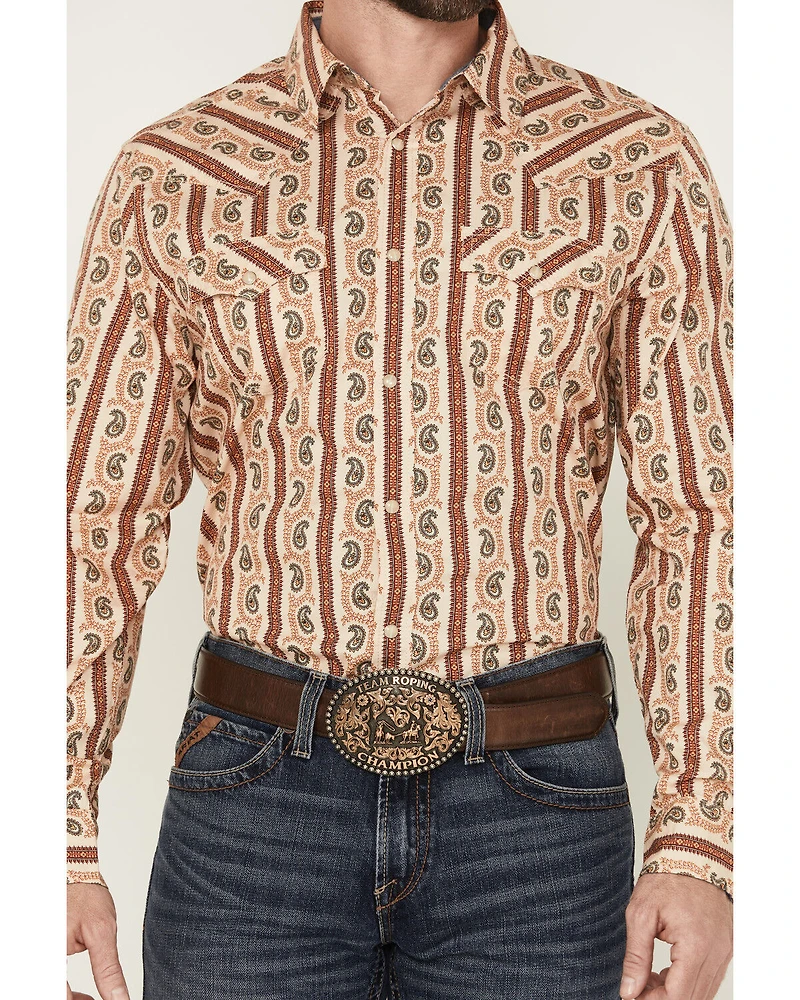 Cody James Men's Stillwell Paisley Print Long Sleeve Snap Western Shirt