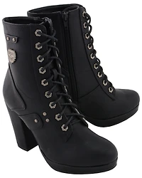 Milwaukee Leather Women's Lace Toe Platform Boots - Round
