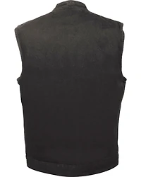 Milwaukee Leather Men's Snap Front Denim Club Style Vest with Gun Pocket