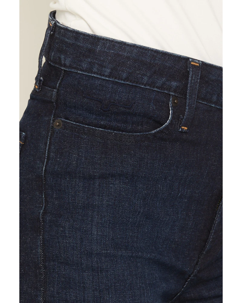 Kimes Ranch Women's Dark Wash High Rise Olivia Wide Leg Stretch Denim Jeans
