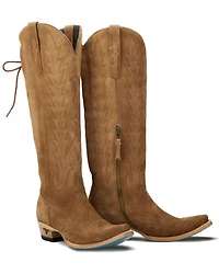 Lane Women's Lexington Knee High Corset Suede Western Boots - Snip Toe