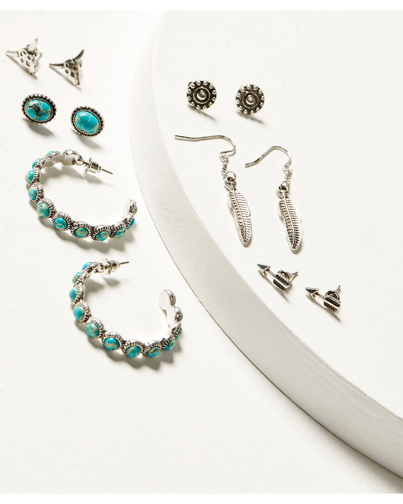 Shyanne Women's Moonbeam Turquoise Hoot Set - 6 Piece