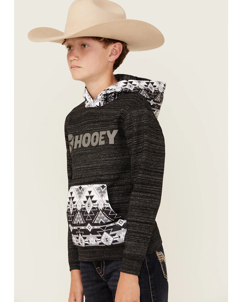 Hooey Boys' Southwestern Print Logo Hooded Sweatshirt