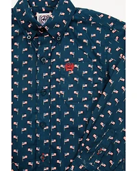 Cinch Toddler Boys' Flag Print Long Sleeve Button-Down Western Shirt