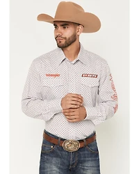 Wrangler Men's PBR Logo Long Sleeve Snap Western Shirt