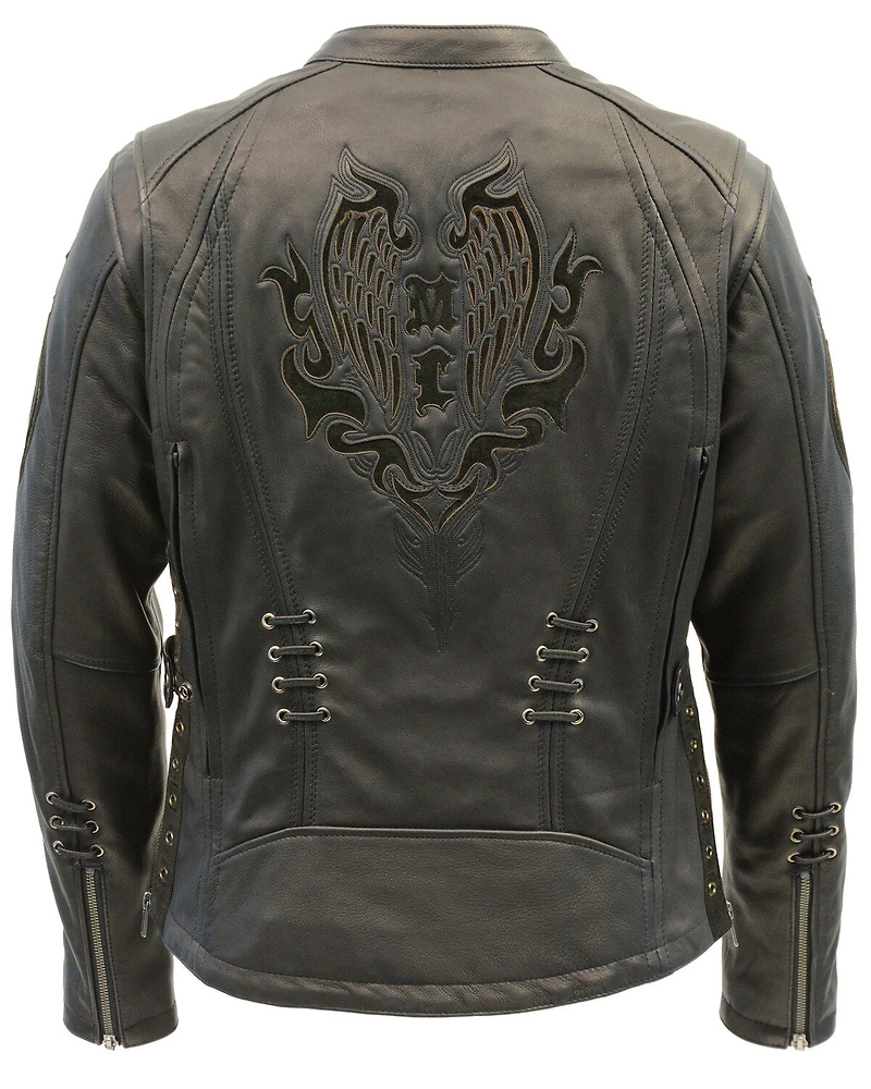 Milwaukee Leather Women's Lightweight Scuba Racer Leather Jacket - 3X