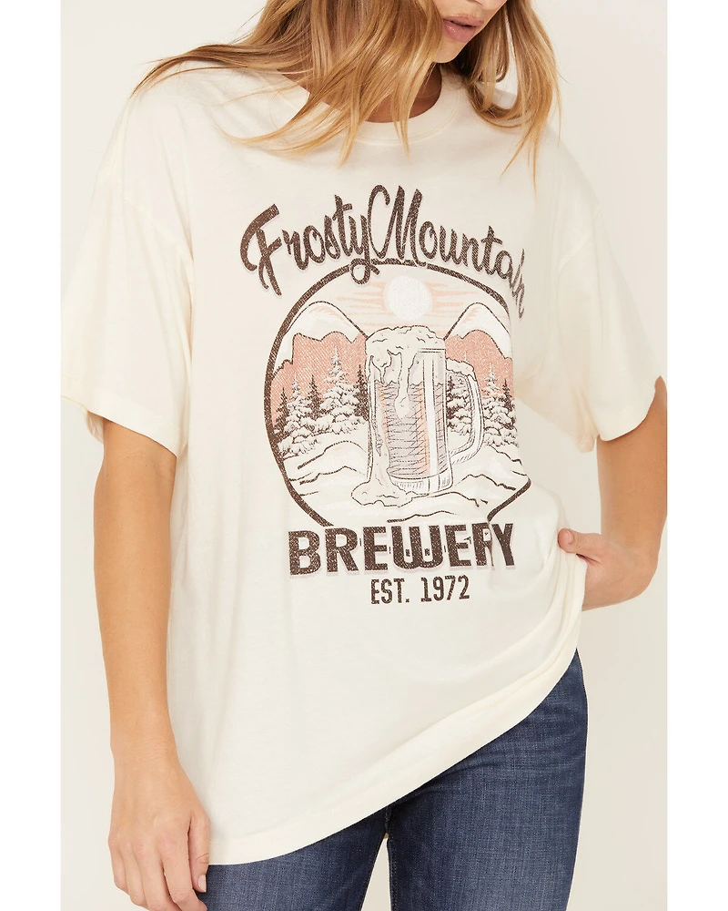Cleo + Wolf Women's Frosty Mountain Oversized Short Sleeve Graphic Tee