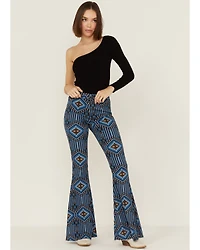 Rock & Roll Denim Women's Southwestern Stripe Flare Jeans